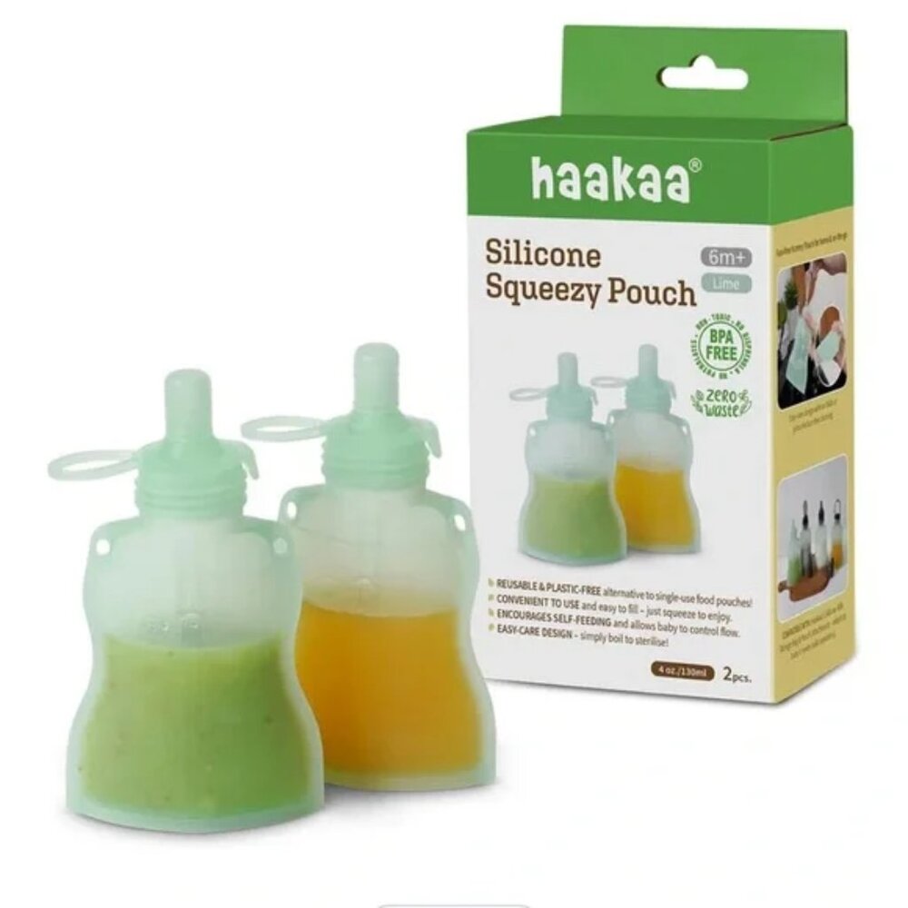 Haakaa Squeeze and Feed Bag - Reusable Refillable Baby Food Pouch